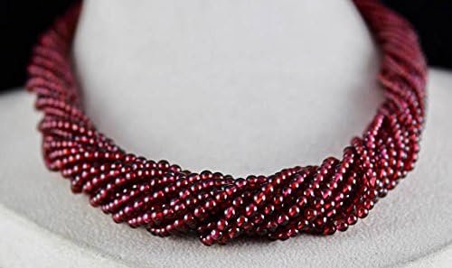 18 Line GARNET ROUND BEADS Necklace 22 INCHES 3 MM TO 2 MM
