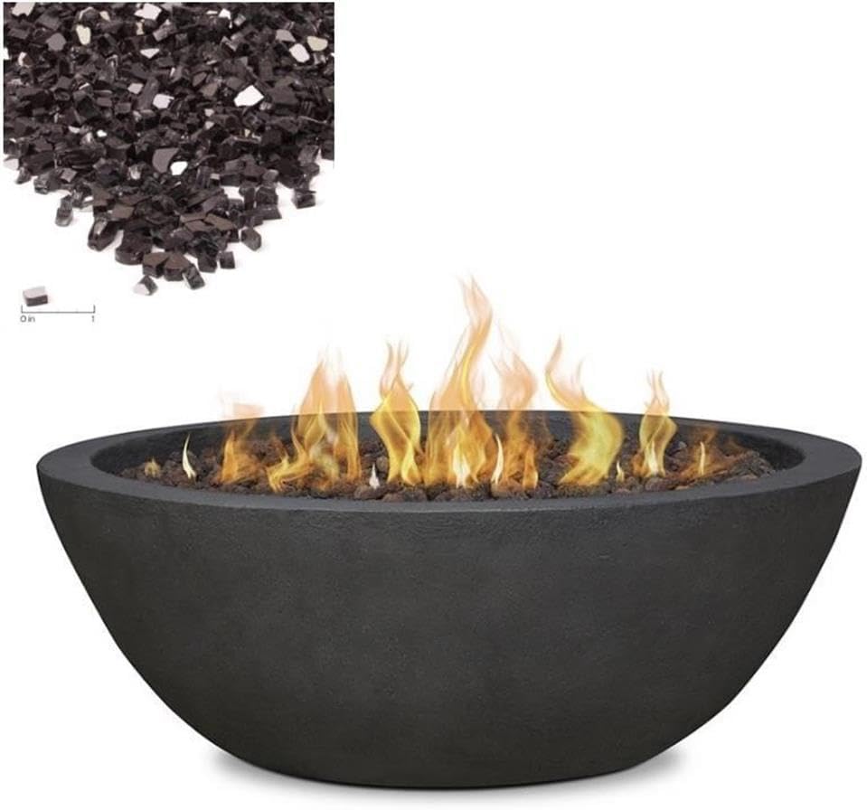 Home Square 2-Piece Set with Propane Fire Pit Bowl and Fire Glass