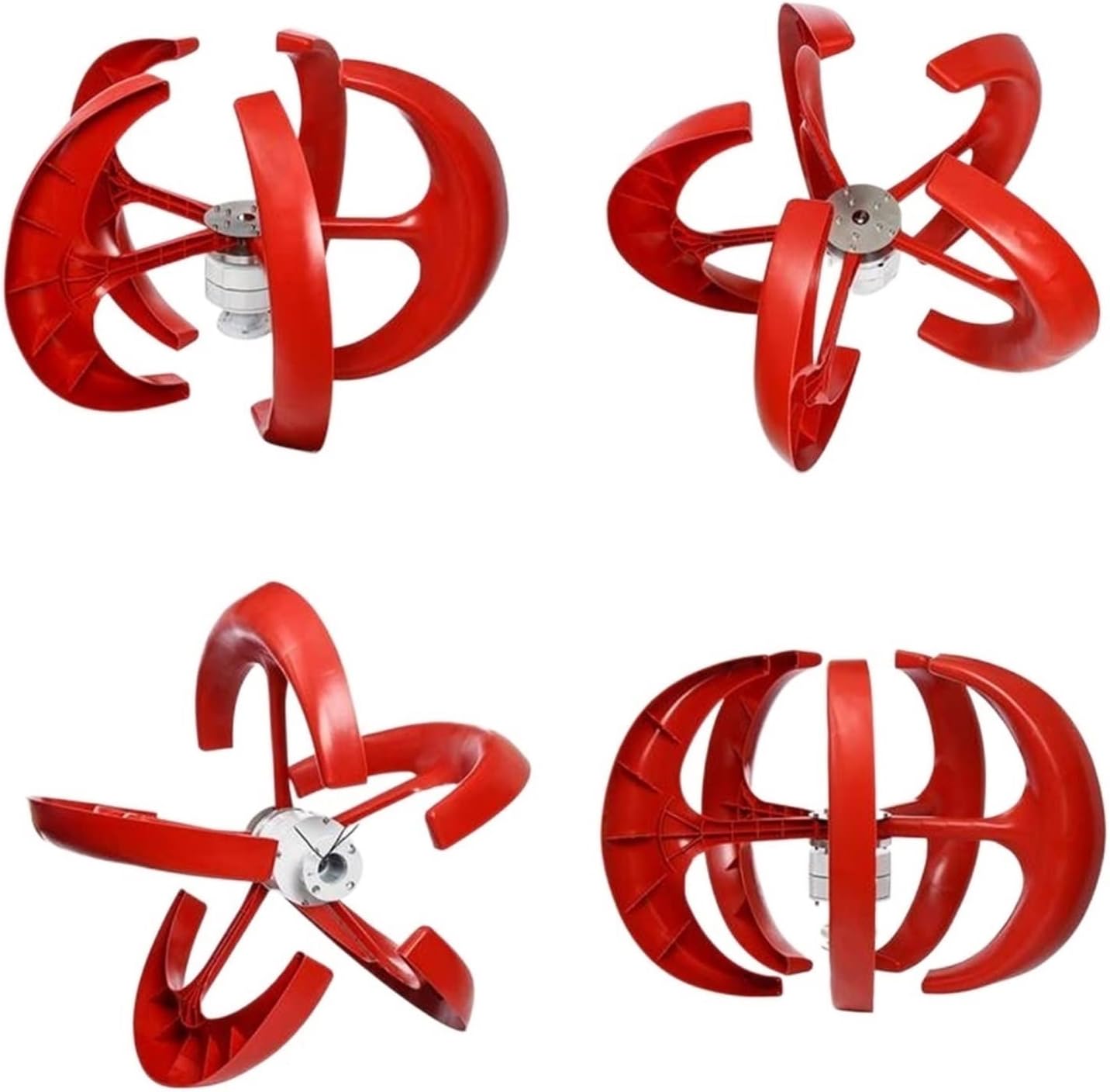 Wind Turbine Generator Kit, 1000W Wind Turbine 12v 24v Vertical Axies Wind Generator Small Windmill Free Energy With MPPT Charge Controller Homeuse for Hybrid Solar Wind System(Red,MPPT CONTROLLER_48V