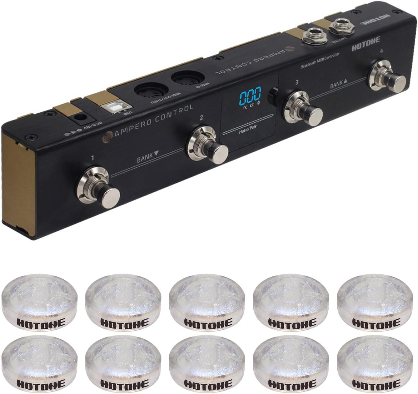 HOTONE MIDI Foot Controller Pedal Bluetooth Ampero Control 4 Button