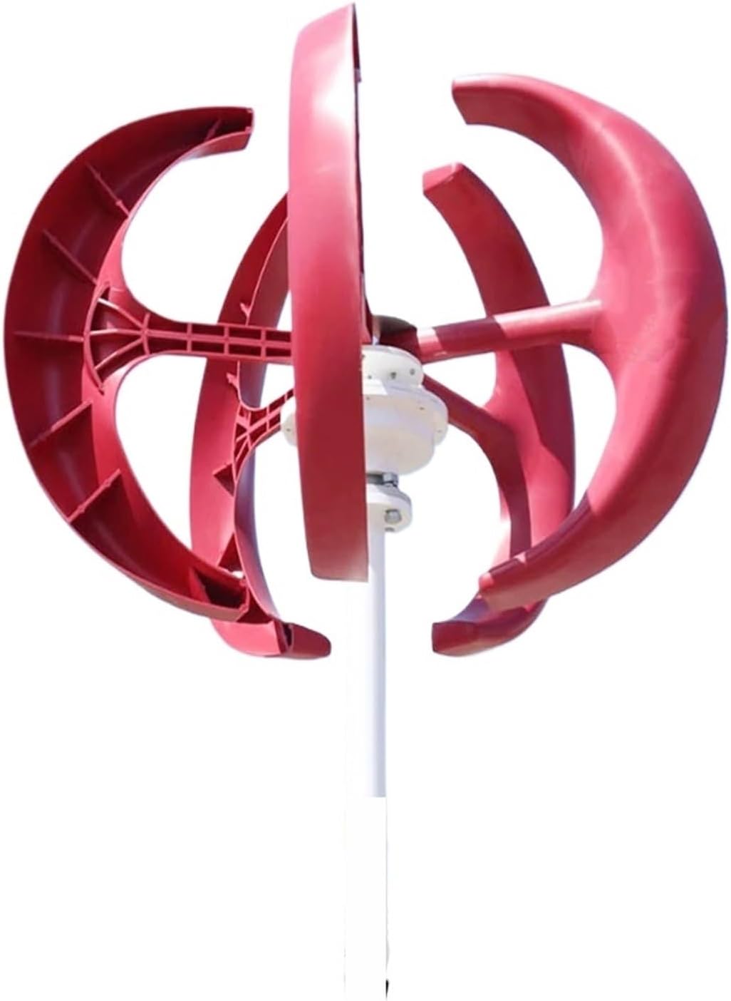 Windmill Generator, Lantern Shape 5KW 12V 24V Vertical Wind Power Turbine Generator Kit For Home 5000W Low Noise Windmill Low Wind Speed Starting Wind Turbines (Color : Rojo, Size : 12V)
