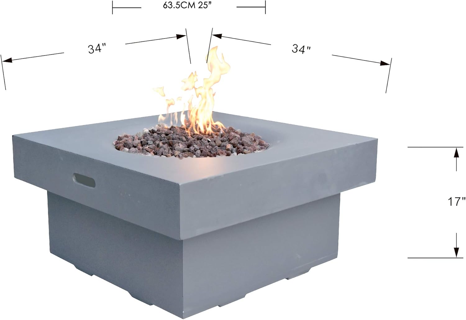 Modeno Fire Pit Fire Table Outdoor Furniture Light Grey Color Branford Fire Table Brand-Natural Gas