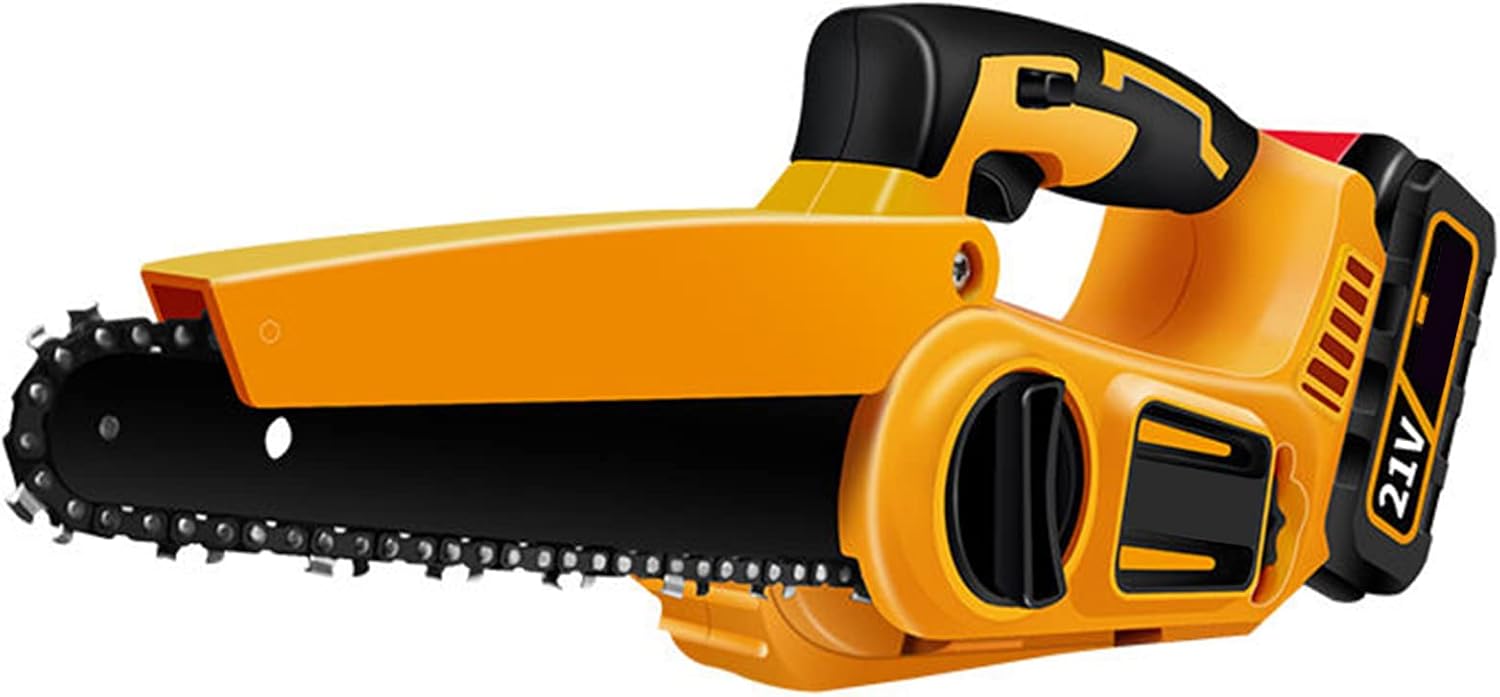 8 inch Electric Chainsaw with Brushless Motor 21V 4.0Ah 1.3kg Mini Cordless Chainsaw Battery Powered One-Hand Handheld Chain Saw for Garden and Farm