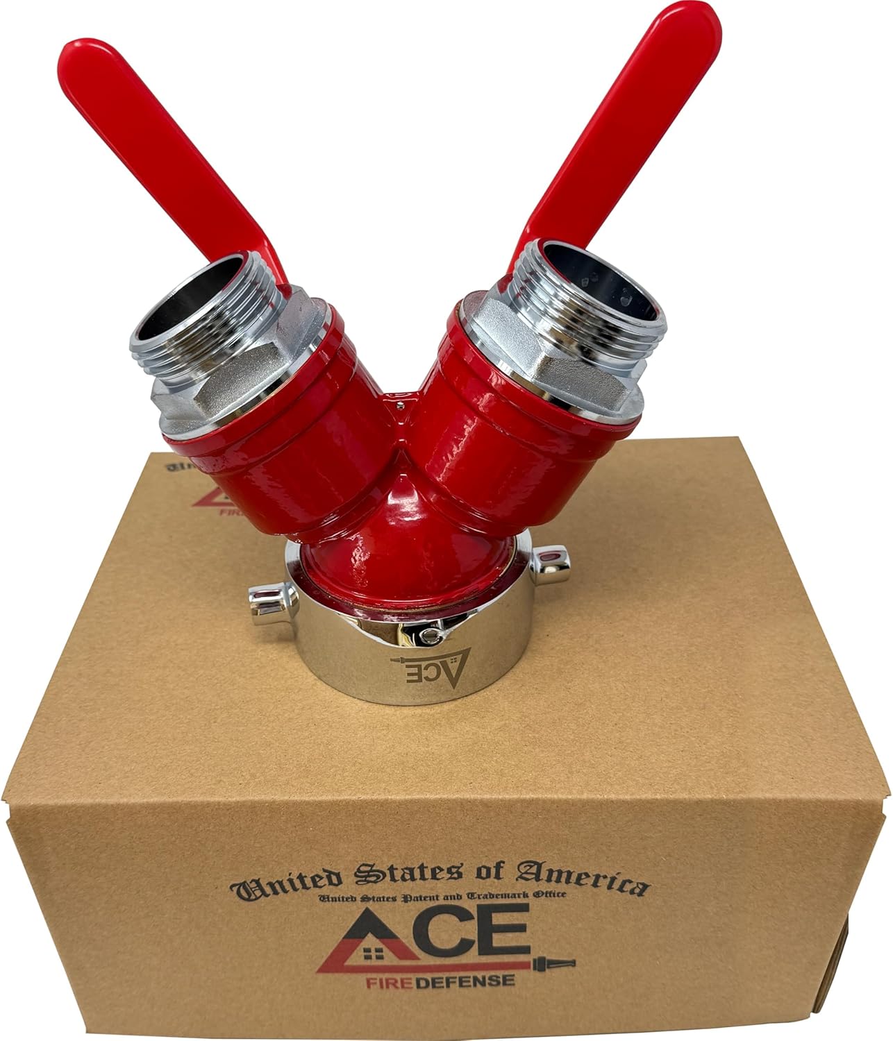 Brass Wye fitting Fire Hydrant Splitter Gated Valve 2.5