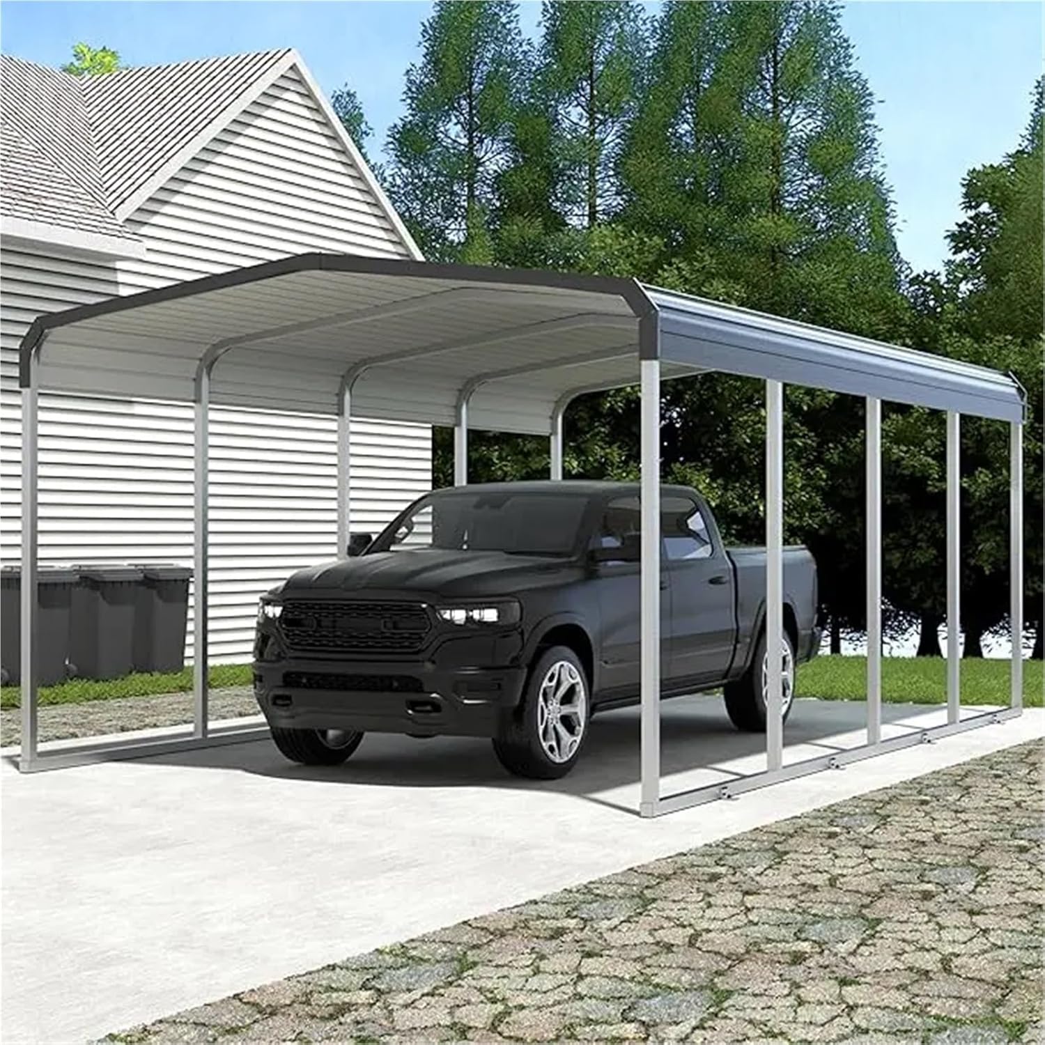 Car Tent 12x20ft Heavy-Duty Carport Galvanized Steel Frame & Roof Canopy Outdoor Storage Shed & Vehicle Shelter