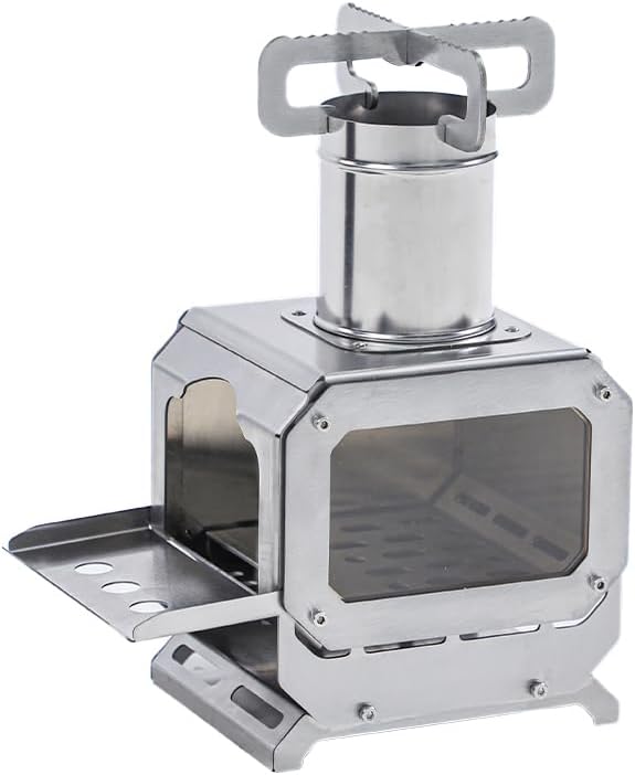 Outdoor Fireplaces Camping Desktop Wood Burning Stove Lightweight Stainless Steel Compact Portable Outdoor Hiking Backpack Cooking Firewood Fire Pits