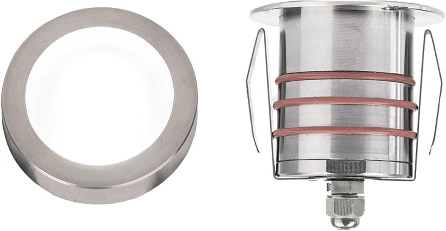 WAC Landscape Lighting, LED 2in 12V Round Low-Profile Top Inground Indicator Light 2700K in Stainless Steel
