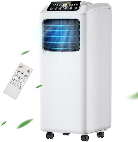 3-IN-1 Portable Air Conditioner, 8000BTU Easy cool Floor AC Unit with Dehumidifier, Remote Control, Complete Window Mount & Exhaust Kit, Air Conditioner for Office, Dorms, Living Room