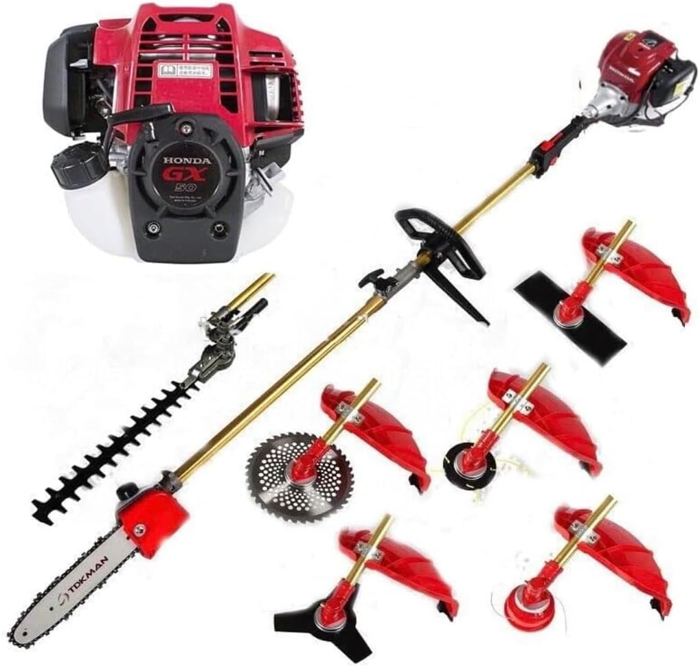 GX50 4-Stroke 7 in 1 Brush Cutter Lawn Mower Weed Eater Chainsaw Hedge Trimmer