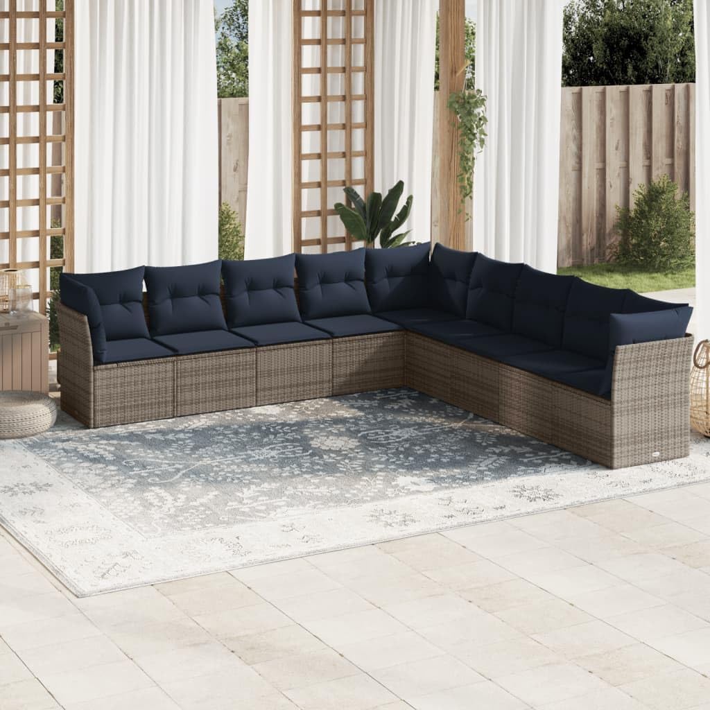 Outdoor Garden Sofa Set with Thick Cushions, Modular PE Rattan Furniture for Patio, Backyard, or Terrace, Removable Washable Covers, Durable Weather-Proof Design
