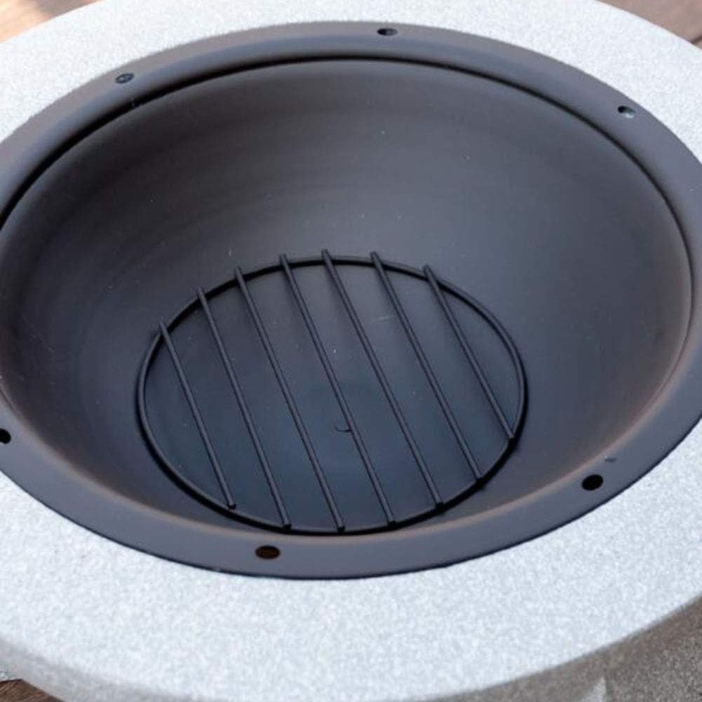 HWOEK Outdoor Garden fire Pit with mesh Cover Garden Patio Heater/BBQ/Ice Pit with Waterproof Cover with Stainless Steel Dense mesh Grill