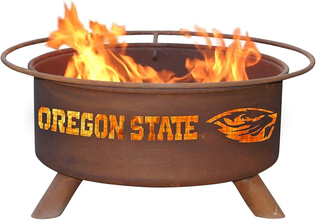 Patina Products F231 Oregon State Steel Outdoor Fire Pit - 24 x 24 x 11 inch - Natural Rust Patina Finish