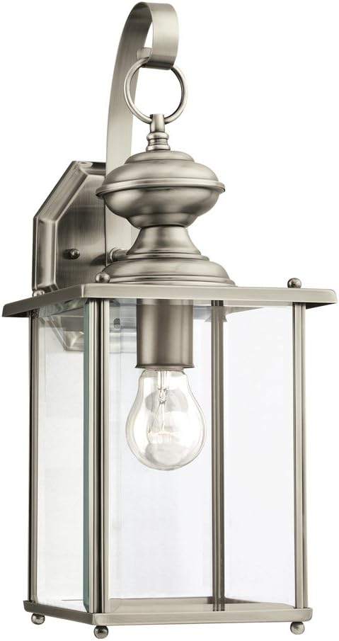 Sea Gull 8458-965 One Light Antique Brushed Nickel Lantern,Silver