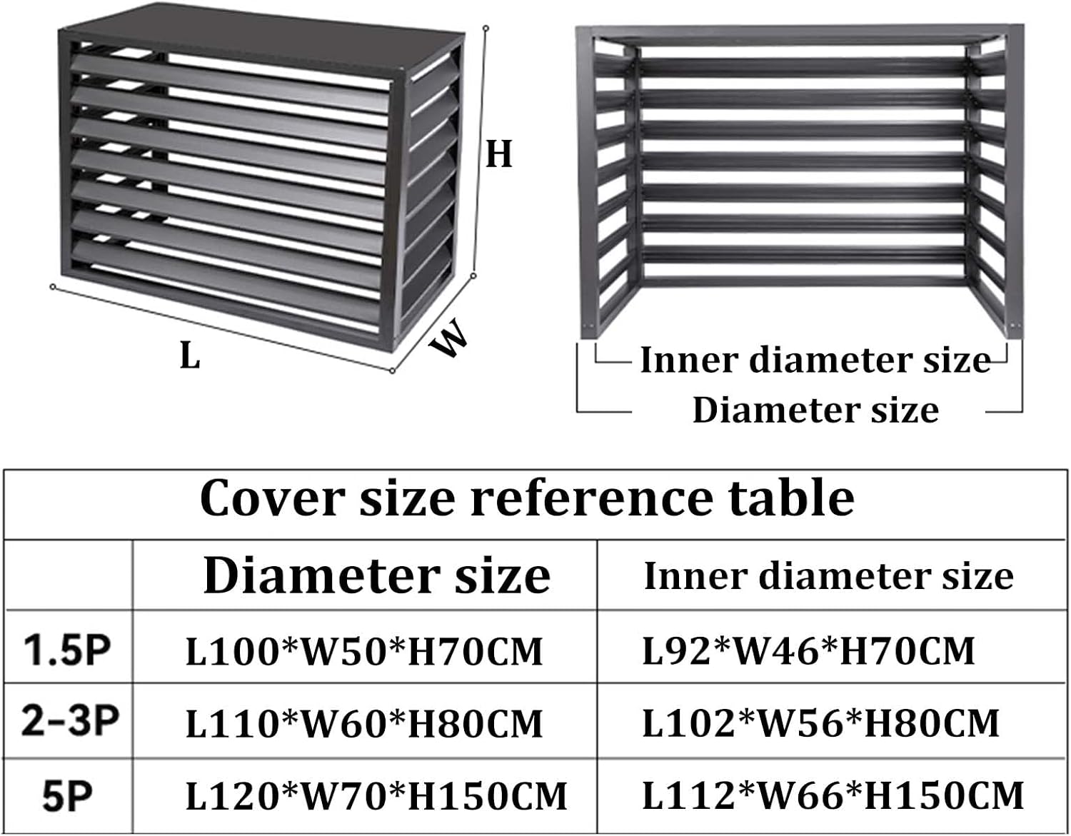 Outdoor Hid Air Conditioning Cover Privacy Screen Fence, All-Weather Anti-Theft aluminum Ac Protective Cover,Condensing Unit Protective Cover,Pool Equipment Privacy Screen Trash Can Enclosure