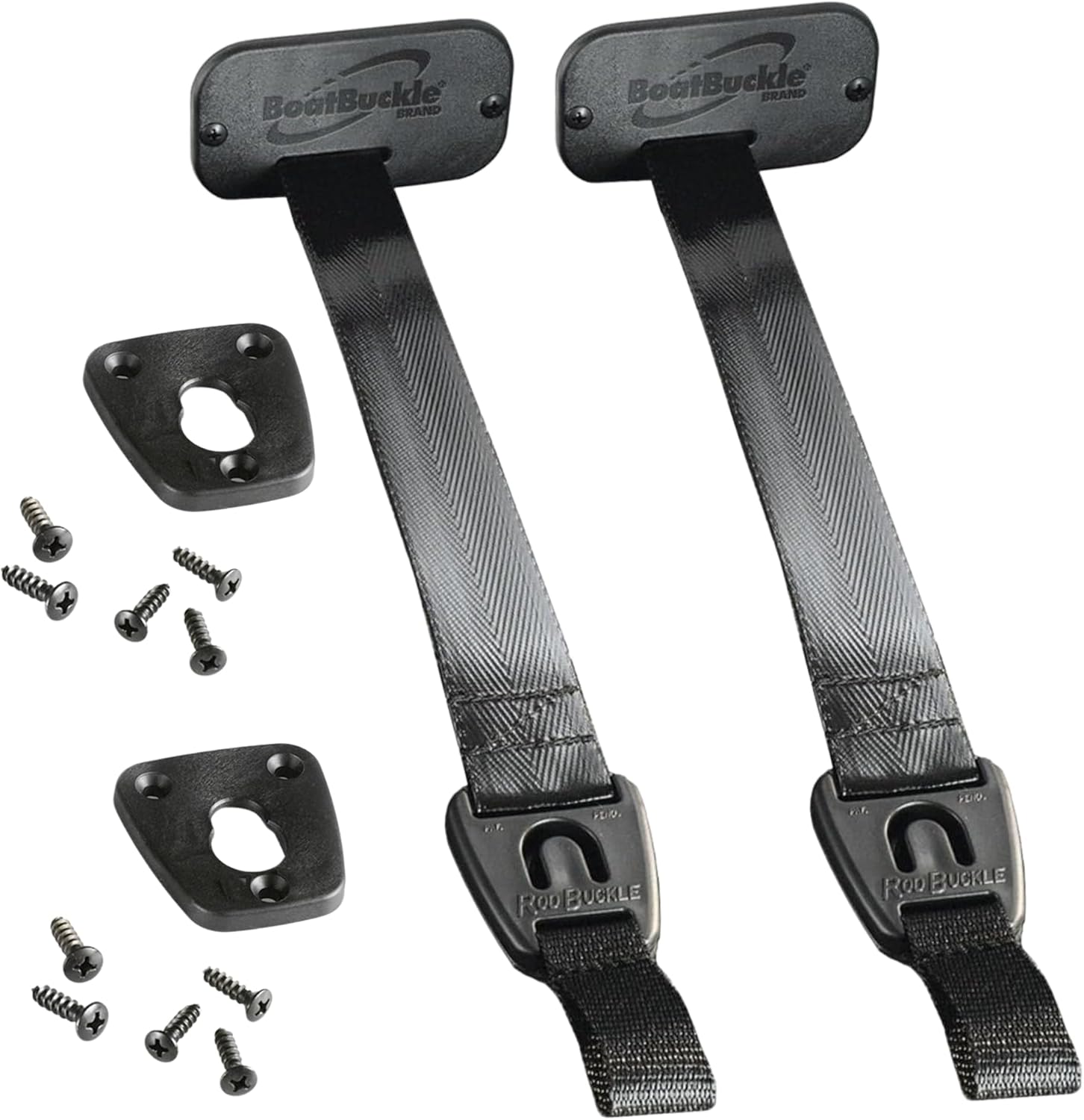 BoatBuckle Gunwale/Deck Mount Retractable Rod Tie-Down, 24-Inch Self-Retracting Fishing Rod Holder for Boats