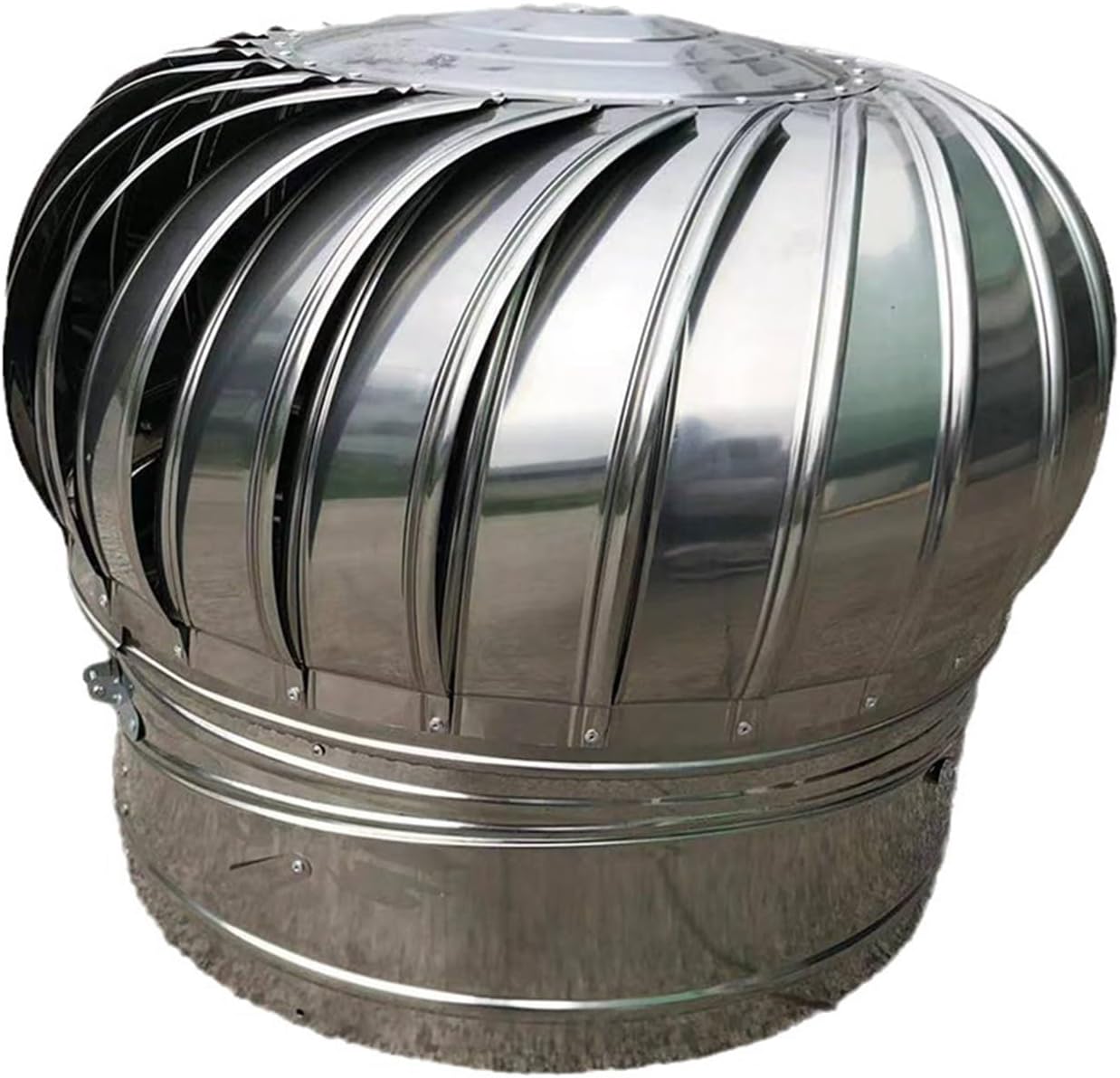 Ventilation Outlet, Internally Braced Wind Turbine, Wind Turbine, Unpowered Wind Cap, Dome Ventilator, with Screen Mesh, for Flats, Apartment, Home Decor,Silver-200mm