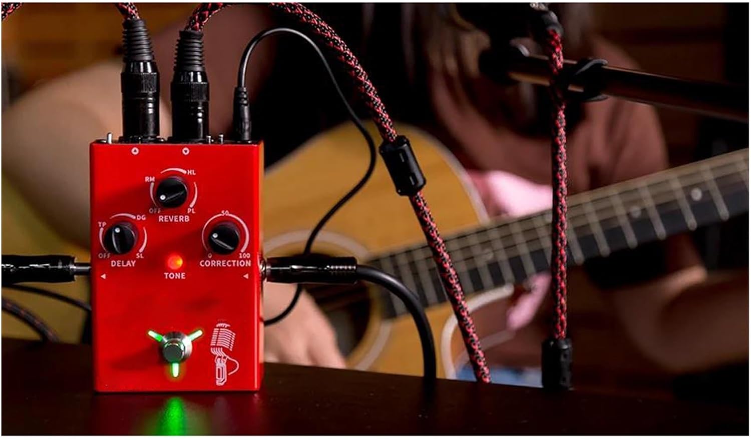 Professional Guitar Effects Pedals Vocal Guitar Effects Processor With Delay And Reverb For Microphone Amps(5)