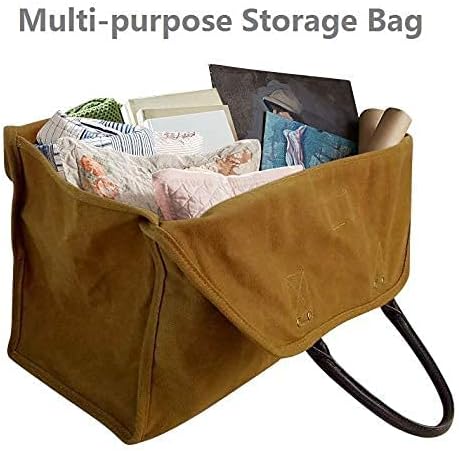 Heavy Duty Wax Canvas Log Carrier Tote and Patented Smokeless Fire Bowl Pit