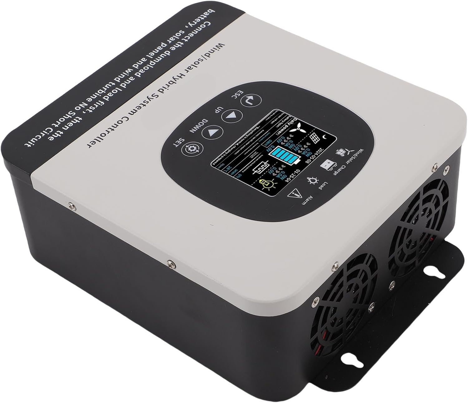 Fafeicy Wind Solar Hybrid Charge Controller 1200W Wind 800W Solar Panel Regulator with MPPT PWM LCD Display for Home Boat Street Light