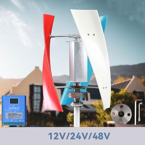 1000W-5000W Vertical Axis Wind Turbine Generator Kit - 220V/48V/24V/12V AC, Low-Speed Start, Ideal for Home & Street Lighting, Efficient Renewable Energy Solution