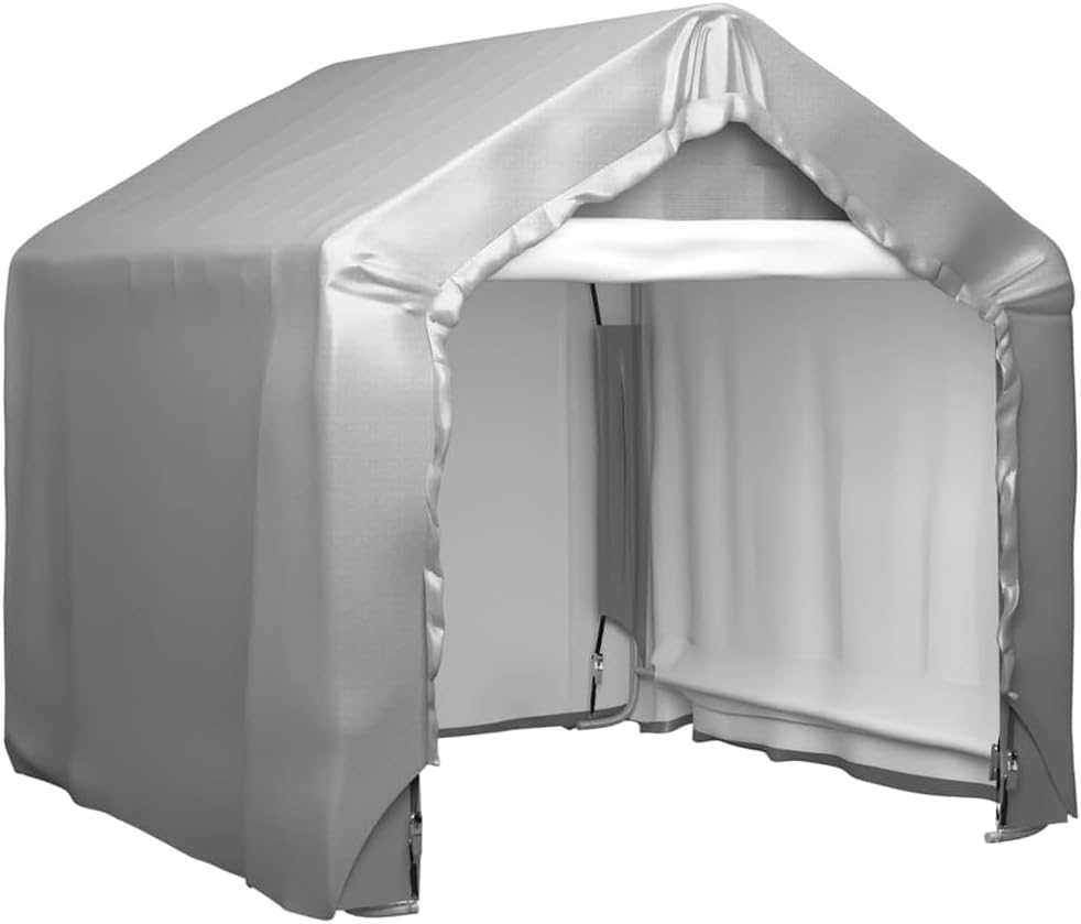 Falt-Zelt Gartenhaus 180x180x180cm Grau aus UV-beständigem Polyethylen, platzsparendes Outdoor Storage shed mit Sturmankern, modernes Design für Rasen Terrasse Garten und Camping