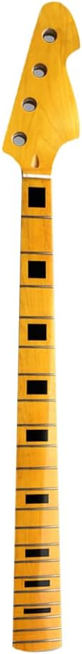 Electric Guitar Neck Blank 21 Fret Gloss Maple Bass guitar neck 34inch Maple Fretboard Rectangle inlay Electric Guitar Neck Replacement