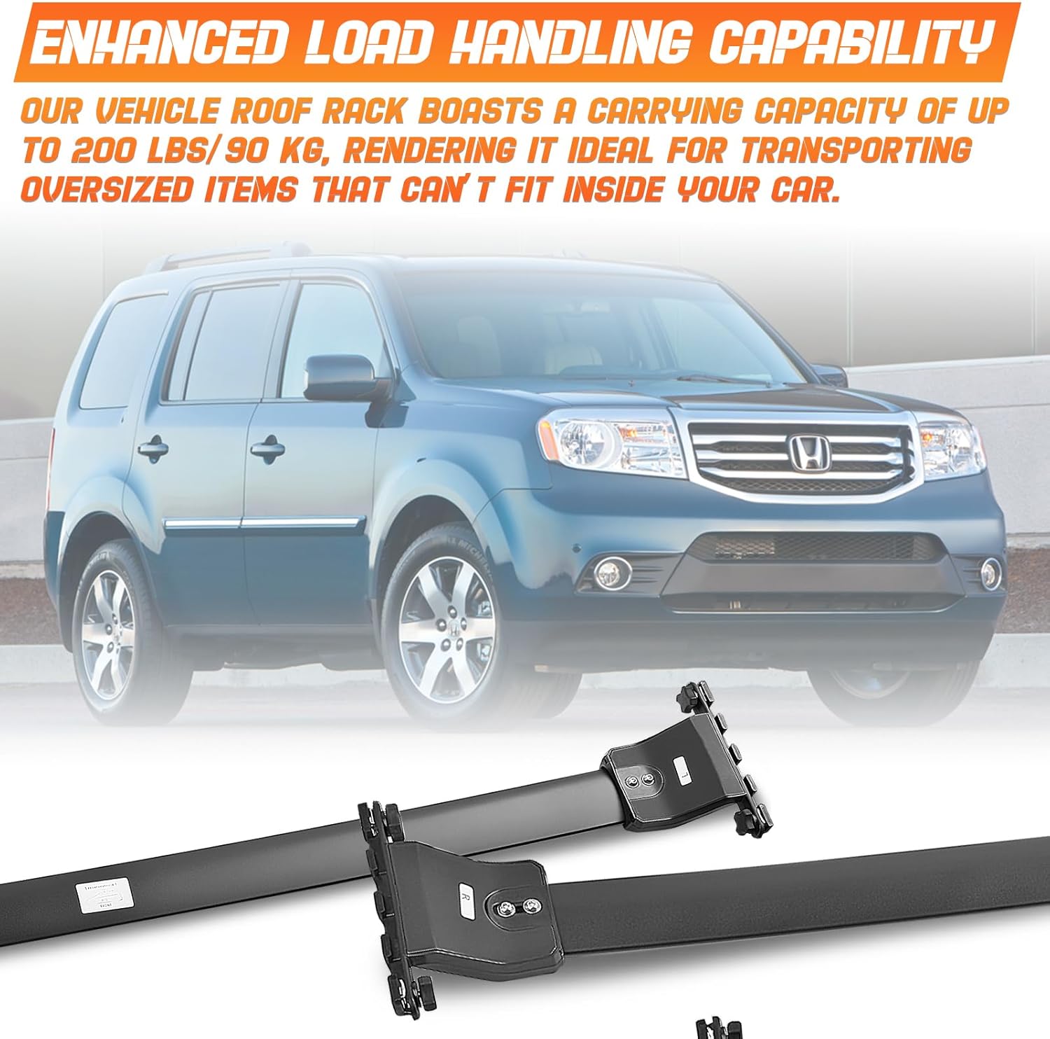 Roof Rack Cross Bars Luggage Carrier Fit for Honda Pilot 2009-2015, Capable of Supporting Up to 200 lbs/90 kg, Ideal for Roof Bags, Roof Boxes, Bike Racks, and Various Other Accessories.