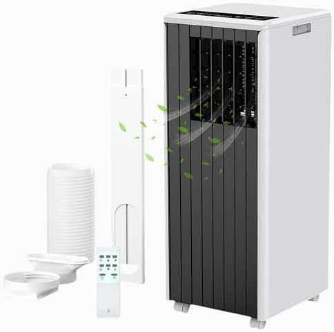 8000 BTU Portable Air Conditioner - 3 in-1 Cooling, Dehumidifier & Fan with Quiet Operation, Sleep Mode, 24H Timer & Energy Savings, for Rooms Up to 350 Sq.Ft, Includes Remote Control, Reusable Filt