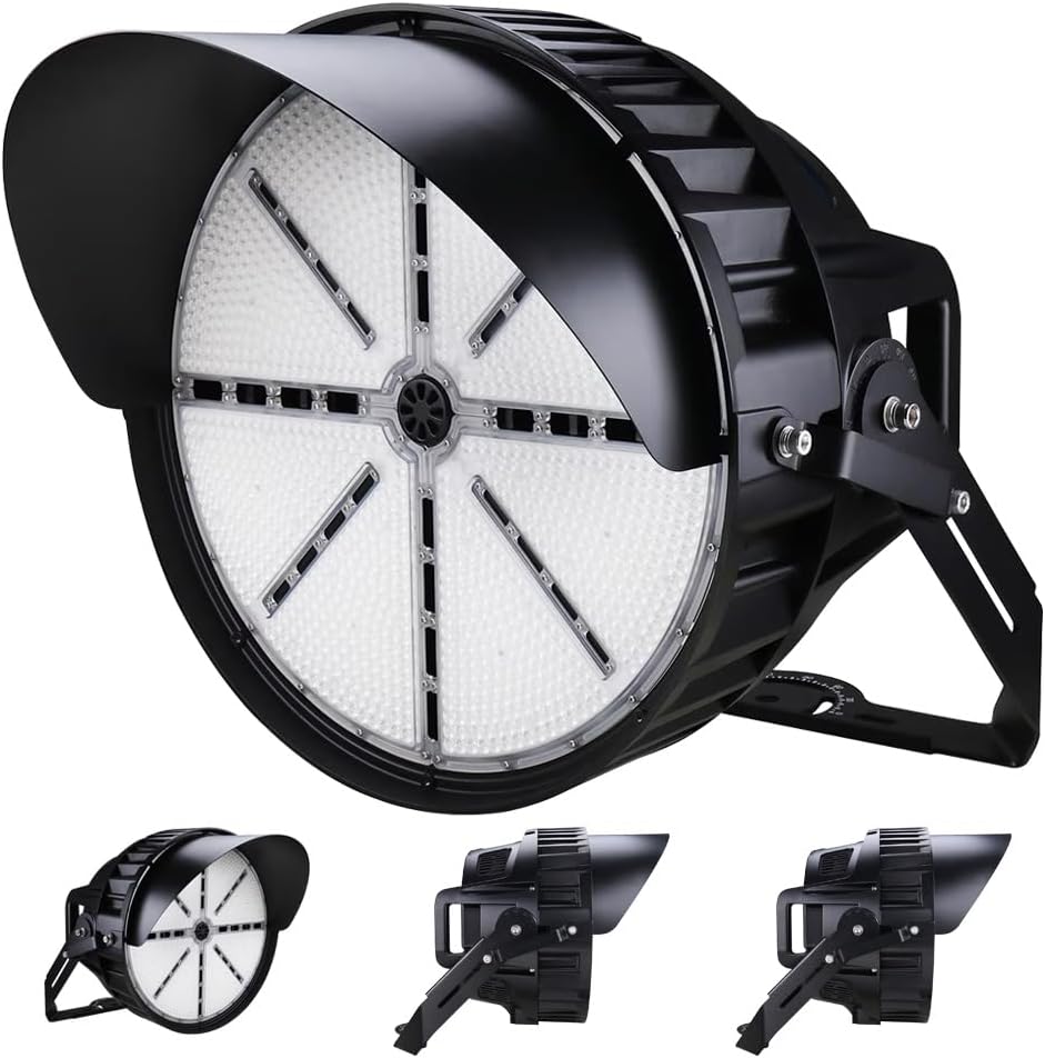 277-480V LED Stadium Light 5000K, 1200W/1000W/8000W Adjustable, IP65 Waterproof, 0-10V Dimmimg Arena Light, 114900LM Outdoor Flood Light (3600W Metal Halide Eq.) UL DLC Listed
