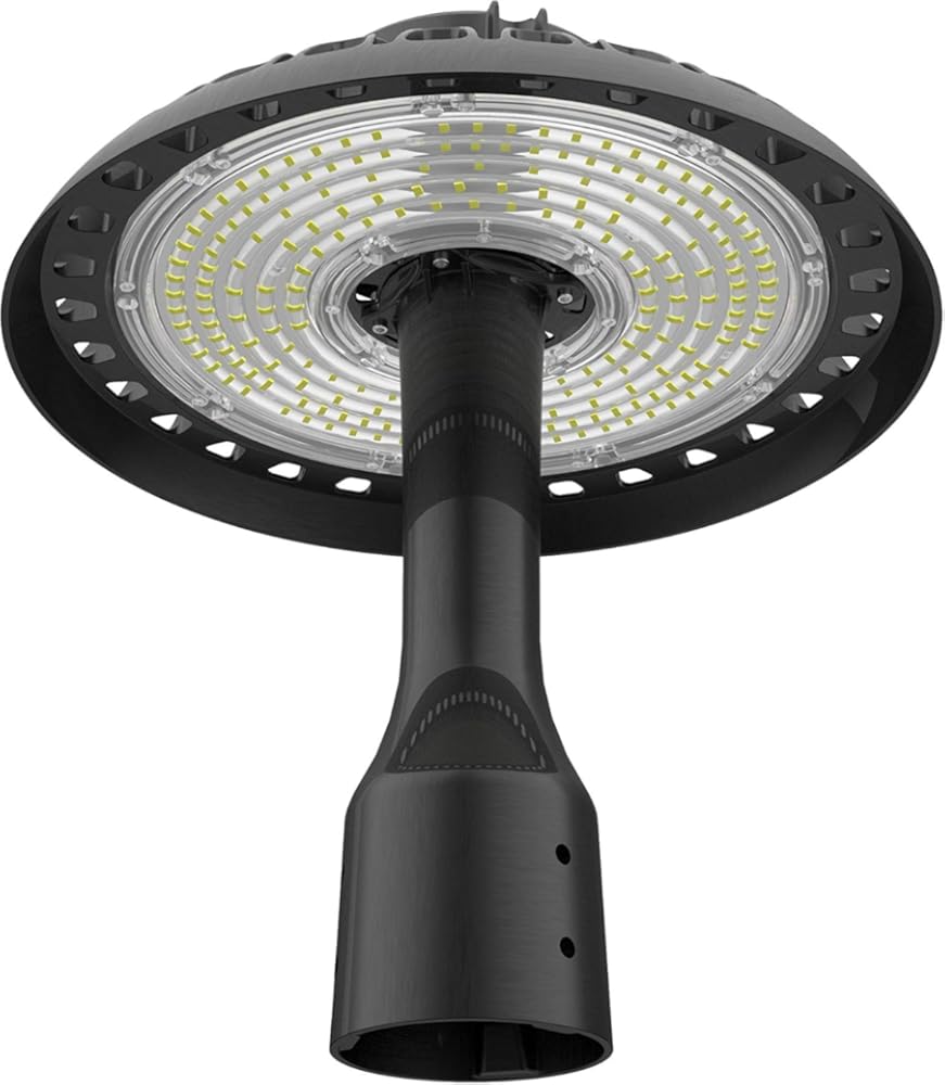 Krled Post Top Light 100W LED Area Light 13000Lm 5500K Pure White (300W Equivalent) Garden Pole Lights Outdoor Post Top Lamp Pathway Pole Light Fixture for Street Yard Garden