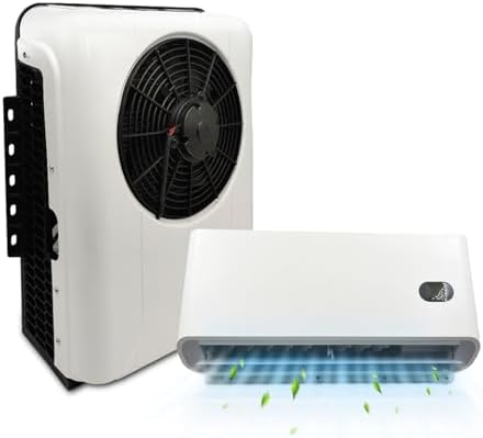 12V DC Air Conditioner Truck Air Conditioner for Rvs, Trucks, Construction Vehicles etc, Electric Split Parking A/C Silent Air Outlet Fast Cooling 10500BTU