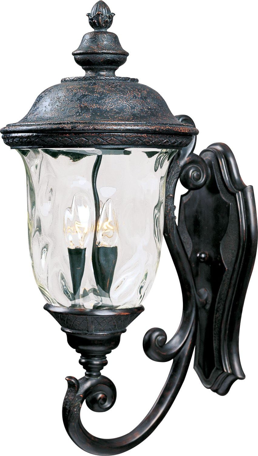 Maxim Carriage House Vx 3 Light Water Glass Candle Style Wall Lantern with Oriental Bronze Finish