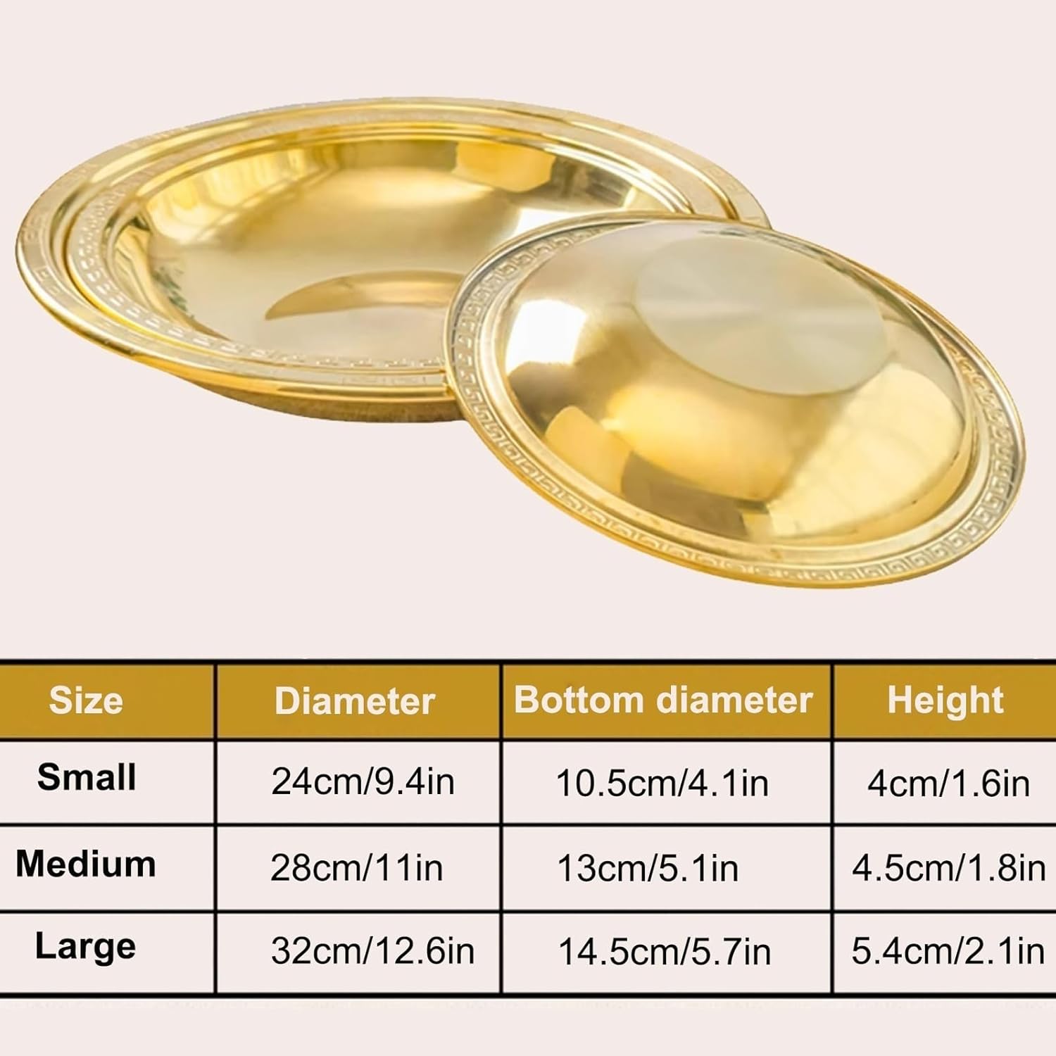 Burning Basin Stainless Steel Home, Fire Pit Bowl for Outdoor Wood Burning, Mirror Surface Treatment, Clean and Bright, for Patio Backyard Camping Deck Picnic(Gold,Large)