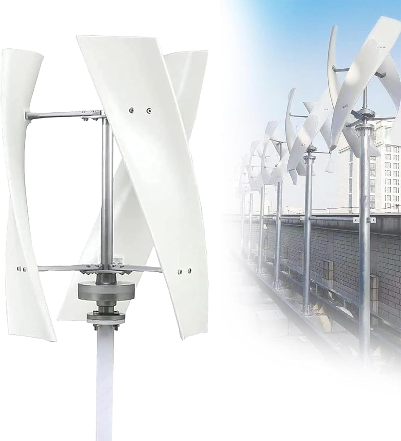 12000W Wind Turbine Generator Kit with MPPT Controller, 12V 24V Vertical Wind Turbine for Home Street Lighting, 3 Blades Low RPM Windmill,24V