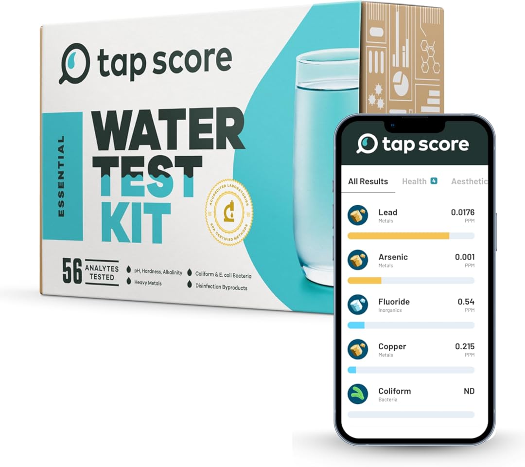 Essential Home Water Test Kit for Drinking Water | Tests for 50+ Parameters Like Lead, Bacteria, and Heavy Metals | EPA Certified Well or Tap Water Test