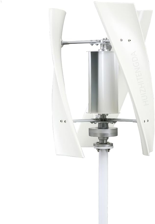 5000W Vertical Wind Turbine Generator Kit for Home, Farm AC 12V 24V 48V 220V with MPPT Controller Low Noise 3 Blade Windmill Generator (White),12v