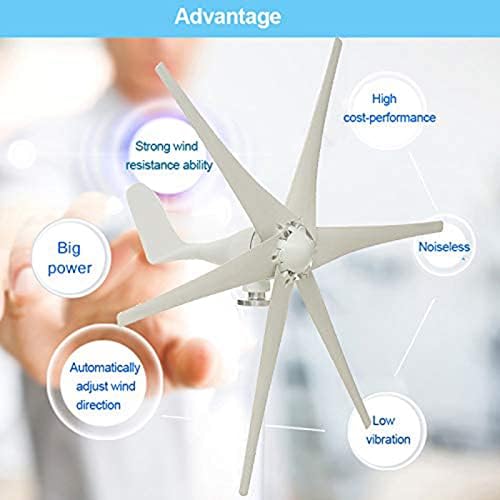 24V 10000W Low Noise Horizontal Wind Turbine Generator - 12V/24V Permanent Magnet with Hybrid Controller for Home Energy Solutions