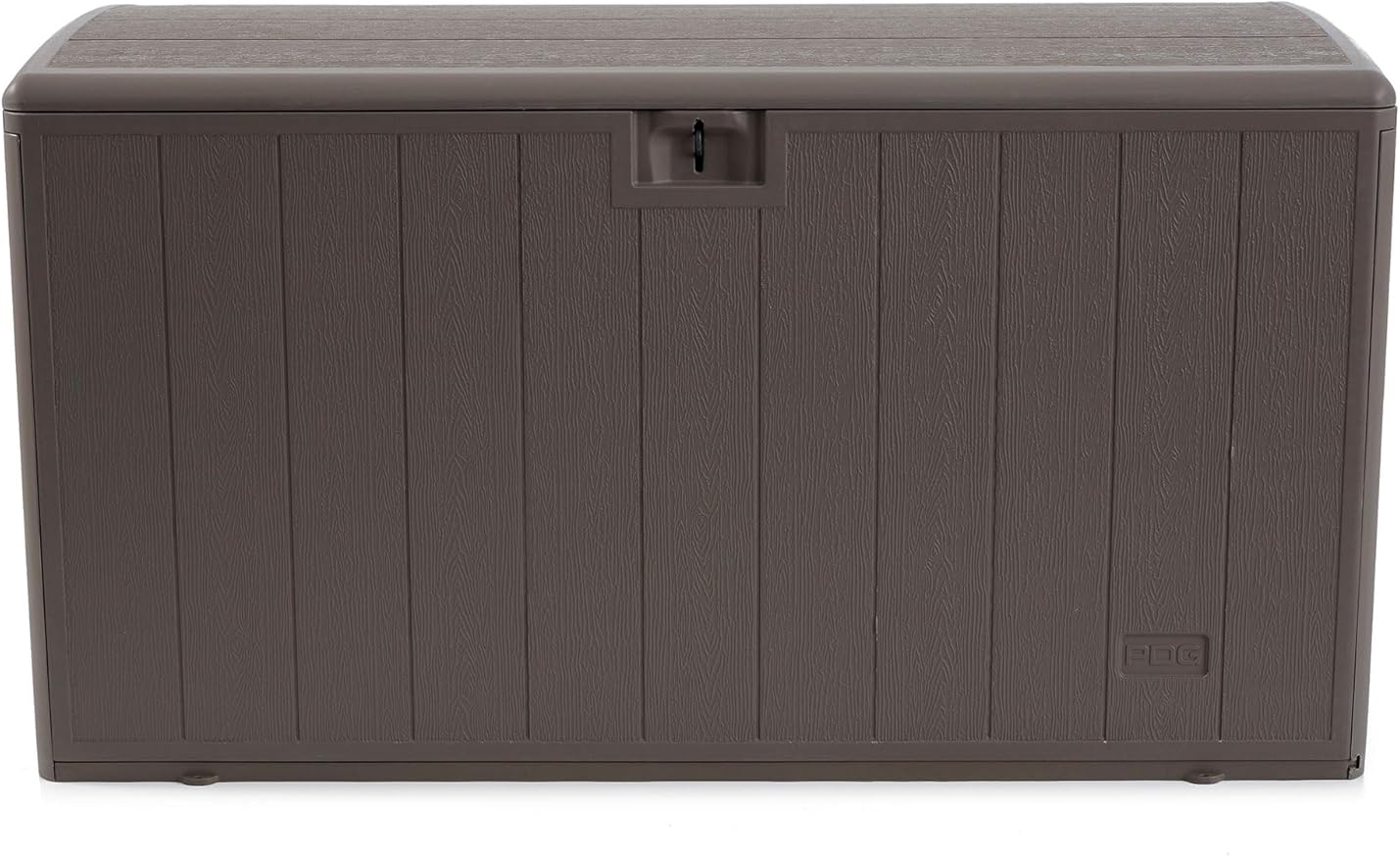 Plastic Development Group Outdoor Storage Deck Box, Standard Close, 105 Gallon, Driftwood