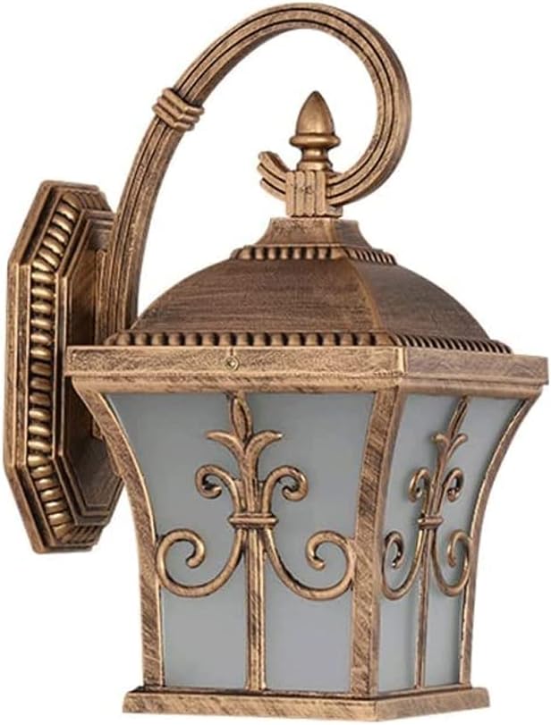 Retro-Style Die-cast Aluminum Wall Sconces, Outdoor IP54 Waterproof Wall Lantern, Frosted Glass Lampshade, E27 Light Source Wall Light, Wall-Mounted Lighting Fixtures for Garden Villas