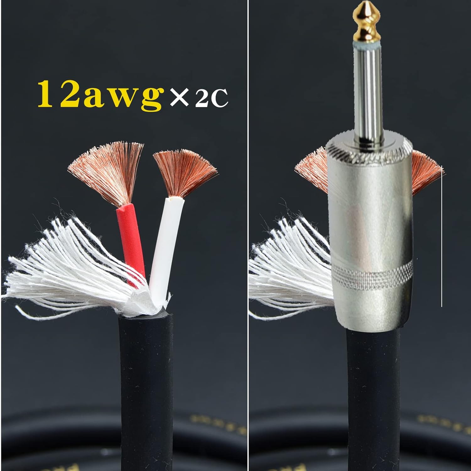 Speak on 2Pcs Professional Speakon to 1/4 Inch ts Speaker Cable for pa Jack Pair 12awg Gauge Male Audio Port Plug Amplifier Connection dj amp Heavy Duty bocina Cord Wire ft with Twist Lock(30 feet)ft
