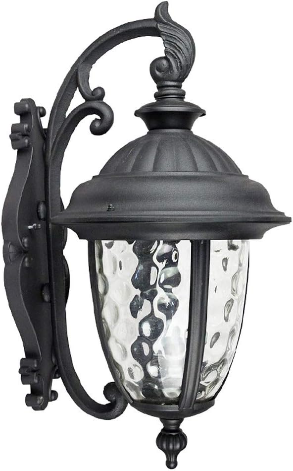 Wall Lamps Sconces Retro Outdoor Lantern Antirust Metal with Glass Outside Wall Light Lamp for House Patio Corridor Door Post Wall Sconce Indoor and Outdoor -H-59cm-Black(Dolphin Waves,H-59cm)