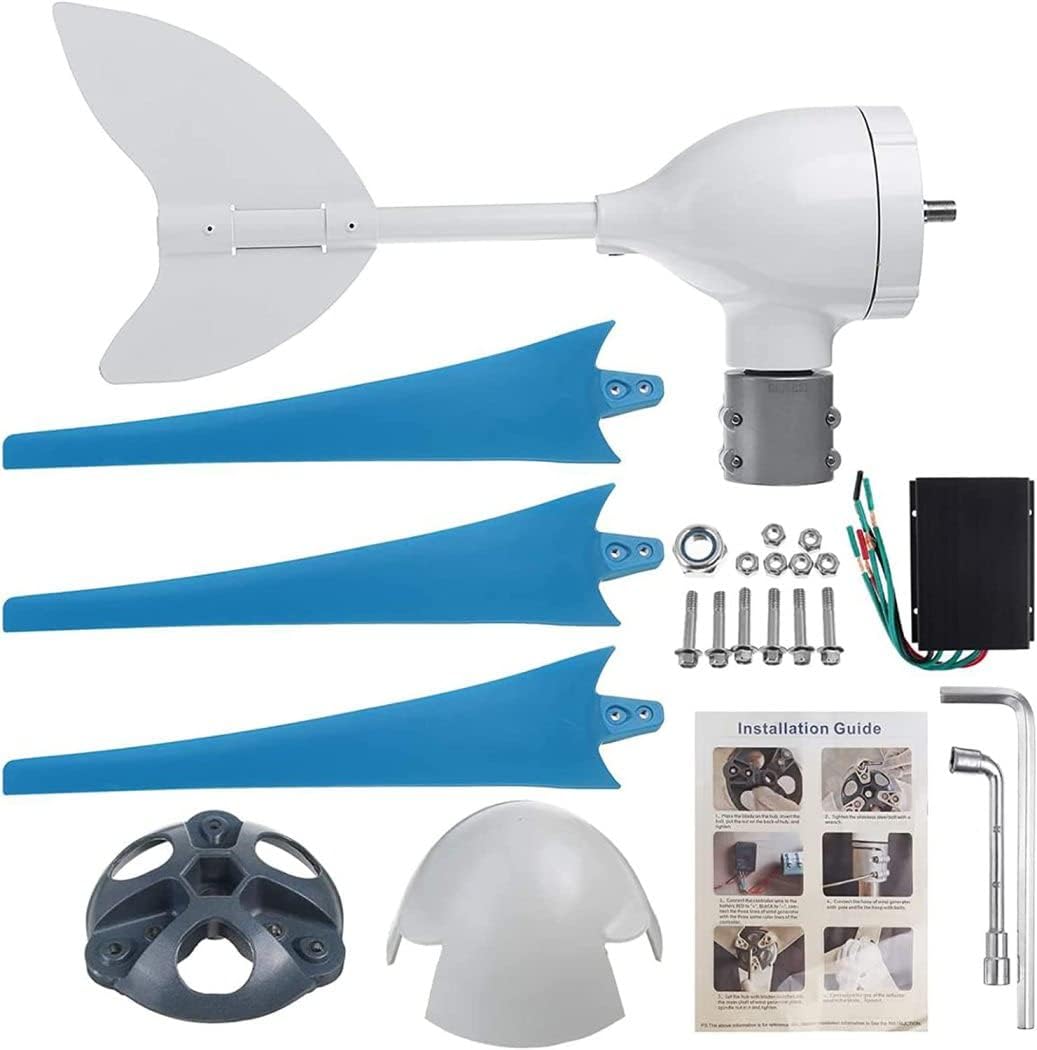 LiuSj JUnSt 10000W Wind Turbine Generator Kit, with Controlle 3 Blades Home Wind Turbines Kit for Home Camping(Blue)