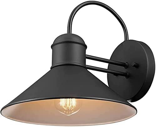 Wall Sconce Lamp Light Fixture Wall Lamp Rustic Farmhouse Outdoor Barn Gooseneck Park Black Matte Finish E27 Socket Waterproof Industrial for Exterior House Patio Porch Decor