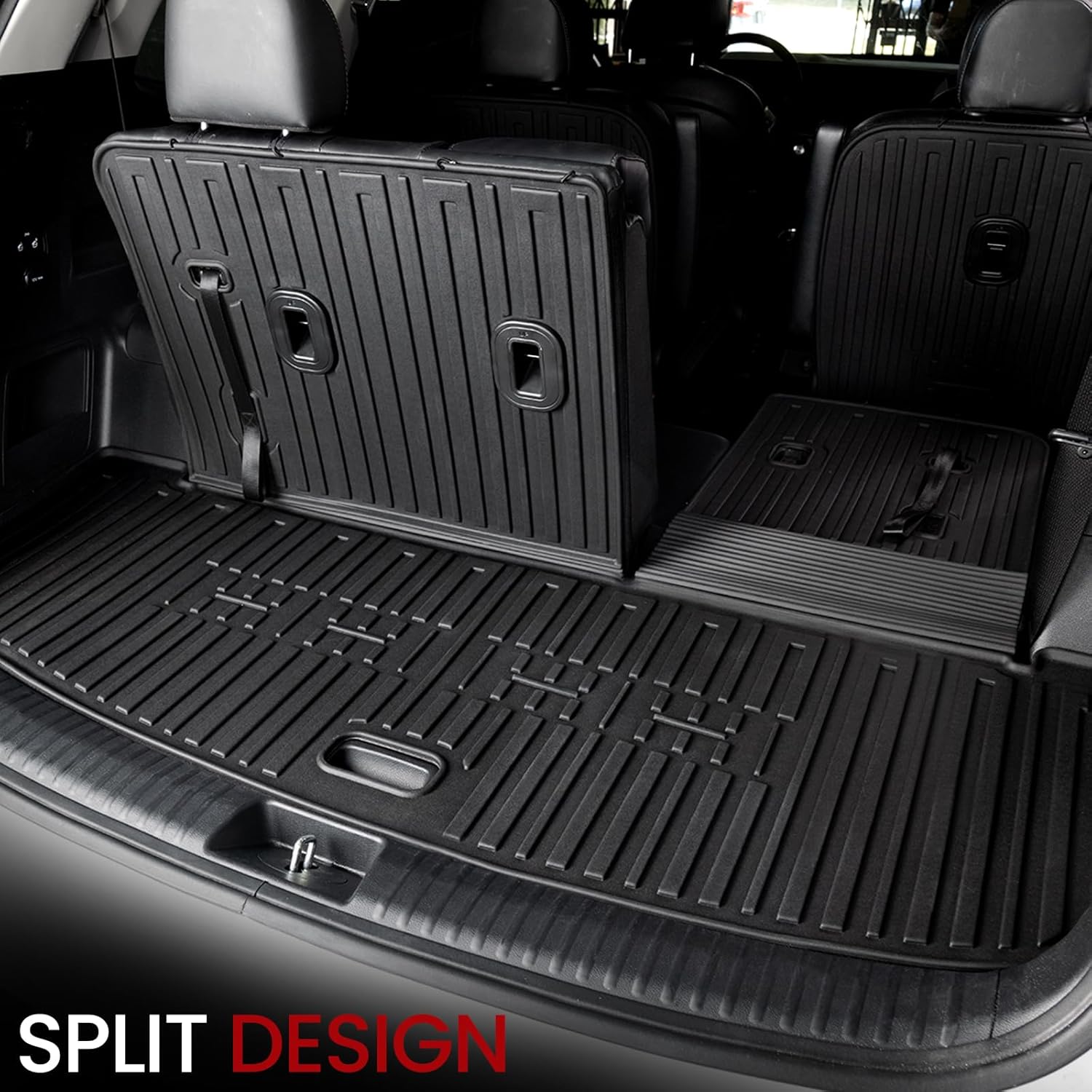 Floor Mats Cargo Mat with Backrest Mats for 2020-2025 Kia Telluride 7/8 Passenger Car Mats Accessories, All Weather TPE Protectors Cargo Liner Seat Back Covers(Floor Mats+2-in-1 Cargo Mat)