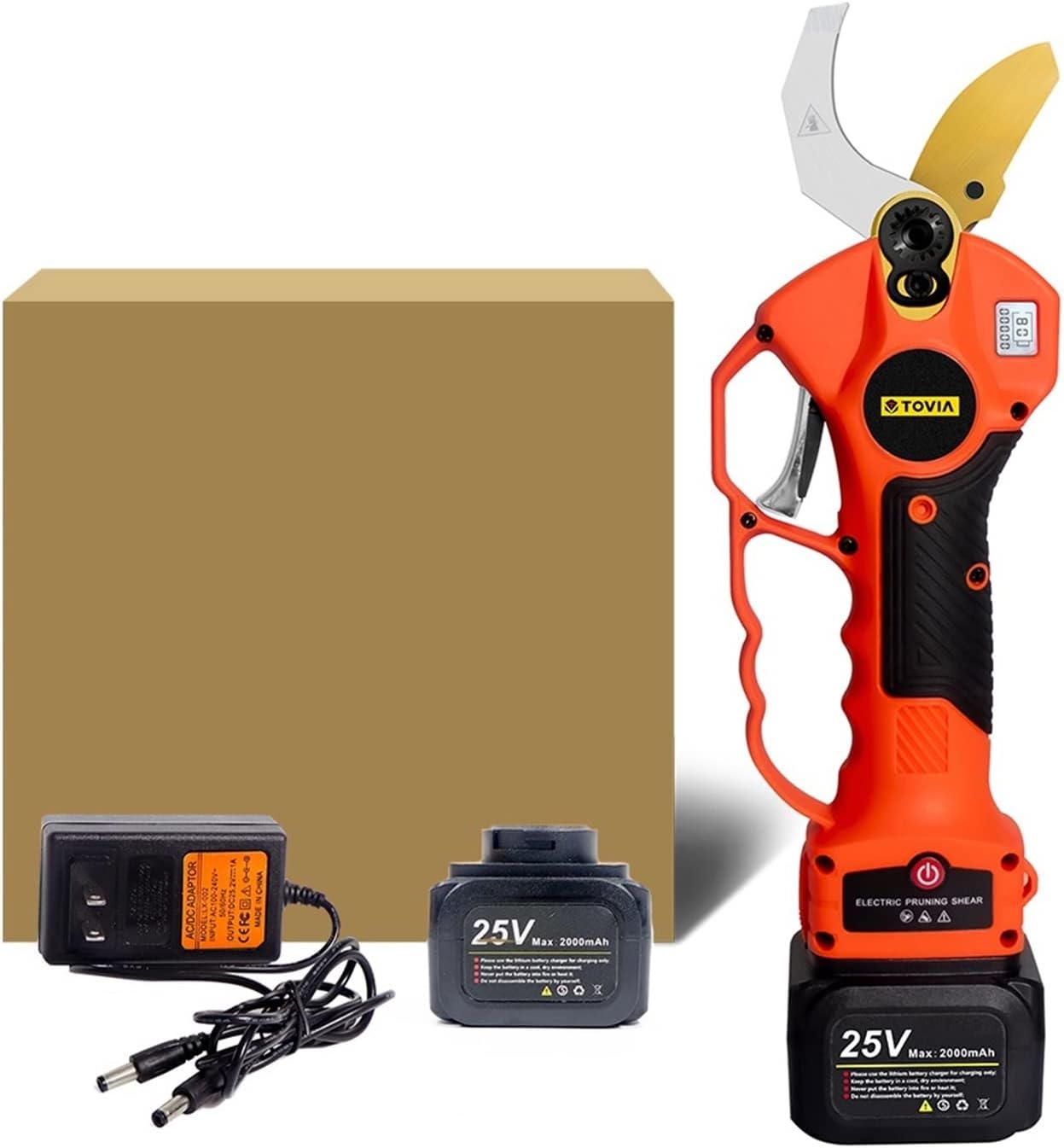 Electric Pruning Shears, 25V 40mm Cordless Electric Pruner Pruning Shear Efficient Fruit Tree Bonsai Pruning Branches Cutter 12 Hours Worktime,Power Chain Saws