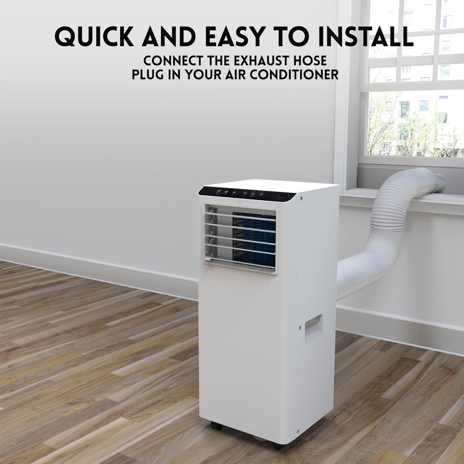 8000 BTU Portable Air Conditioners, 4-in-1 Portable AC Unit Up to 350 Sq with Fan & Dehumidifier Function, Remote Control & 24H Timer, Quiet Sleep Mode,LED Lights,Quiet Timer