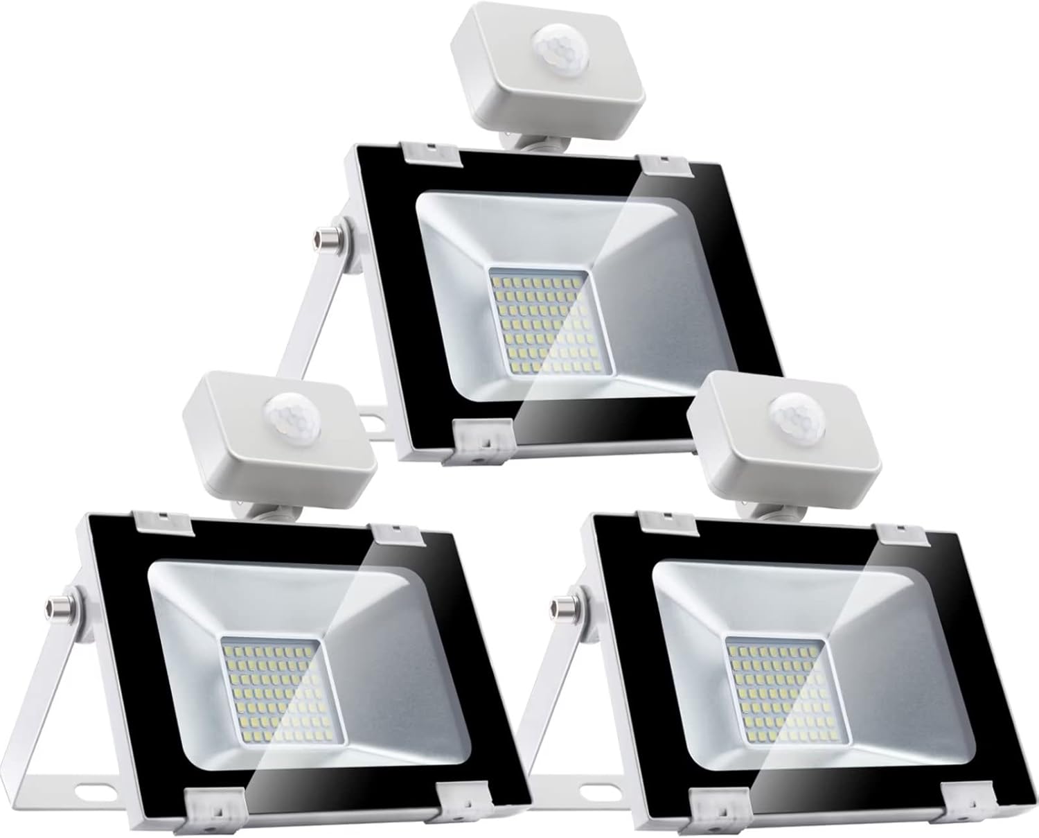 30W LED Flood Light Outdoor, 3Packs Backyard Security Light 2400LM Lawn Yard Spotlight 6500K Cold White Work Fixture Lamp IP67 Waterproof Outdoor Garden Light