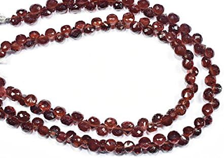 13 inch natural beads strand of 4-4.5mm faceted onion mozambique garnet gemstone briolletes beads for DIY jewelry - necklace, bracelet, earring, ring.