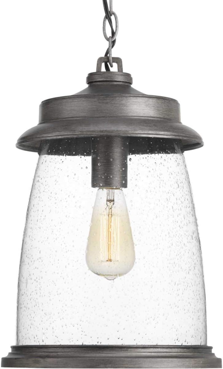 30284-APCS Queenscliff 1 Light 11 inch Antique Pewter Outdoor Hanging Lantern