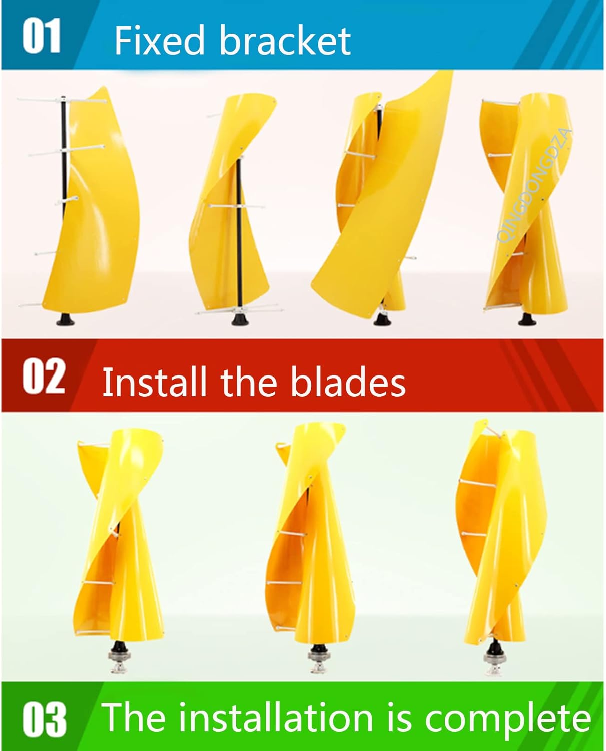 10000W Spiral Wind Turbines Generator+ Wind Controller, 12V 24V 48V 220V Horizontal Axis Permanent Magnet Generator for Home Camping (Yellow)